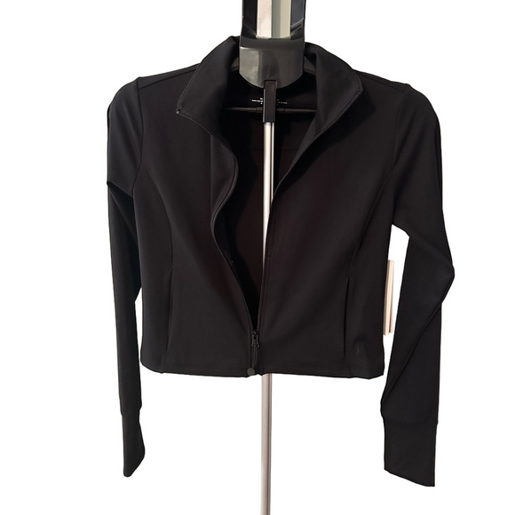 NWT AQUA ATHLETIC BLACK ZIP UP SWEATSHIRT - Picture 1 of 2